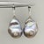 2010s Diamond Freshwater Pearl Earrings 14 Karat Gold Grey 23.2 Mm Certified For Sale - Image 5 of 13
