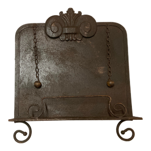 19th Century Ornate Cast Iron Cookbook or Music Stand With Chains & Page Holders