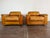 Vintage 1970's Italian Cognac Leather Lounge Chairs For Sale - Image 10 of 16