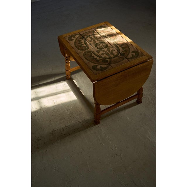 Brown Scandinavian Oak Coffee Table with Ceramic Tile Top, 1950s For Sale - Image 8 of 17