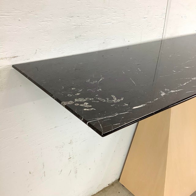 Vintage Modern Marble Top Pyramid Console Table For Sale - Image 4 of 12