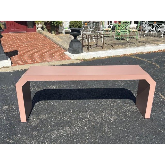 Post Modern Mauve Laminated Waterfall Sofa Table For Sale In New York - Image 6 of 18