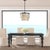 Mid-Century Modern Aloadecor Matte Black Coastal Natural Capiz Round Chandelier 5-Light Modern Pendant Fixture For Sale - Image 3 of 5
