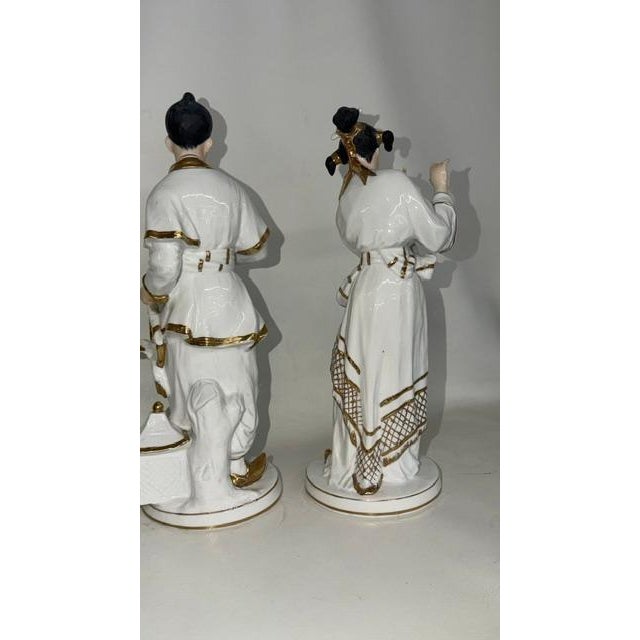 Andrea by Sadek 2 Porcelain Figures 6818 White and Gold Trim Made in Japan 4824b For Sale - Image 18 of 18