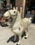 Oversized Vintage Marble Horse Statue With Gem and Gold Details For Sale - Image 4 of 7