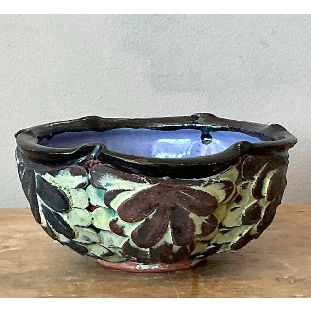 Vintage Boho Studio Pottery Bowl For Sale - Image 4 of 6