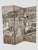 Classical Roman Zuber Tri-Fold 3 Part Mural Screen Gray Tones Pink Purple Green Figures For Sale - Image 3 of 12