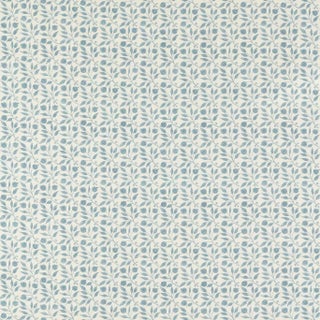 Morris & Co Rosehip Fabric in Mineral Blue For Sale