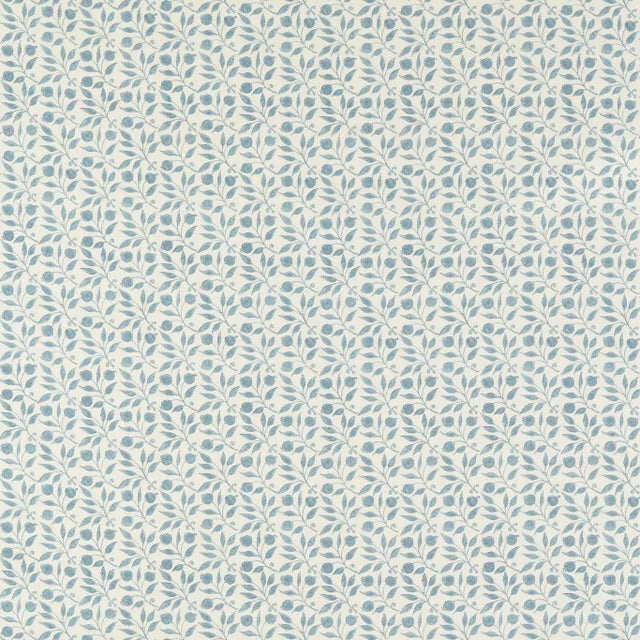Morris & Co Rosehip Fabric in Mineral Blue For Sale
