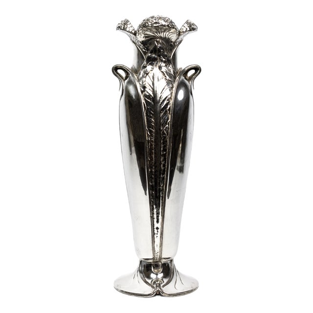 Art Nouveau Gallia Umbella Vase in Silver-Plated Metal from Christofle, 1904 For Sale