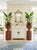 Cinnamon Pair of Vintage Woven Wicker Urn Planters on Cylindrical Pedestals For Sale - Image 8 of 12