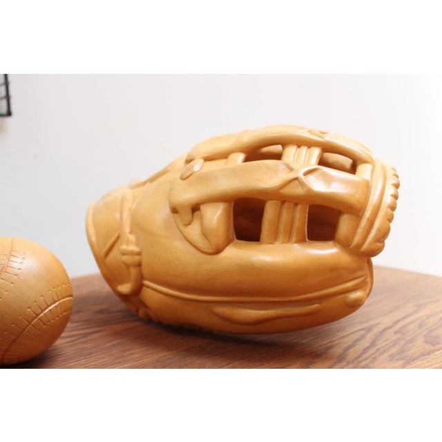 Trompe l'Oeil Sculpture of a Baseball Glove- Alfonso Bini For Sale - Image 4 of 7