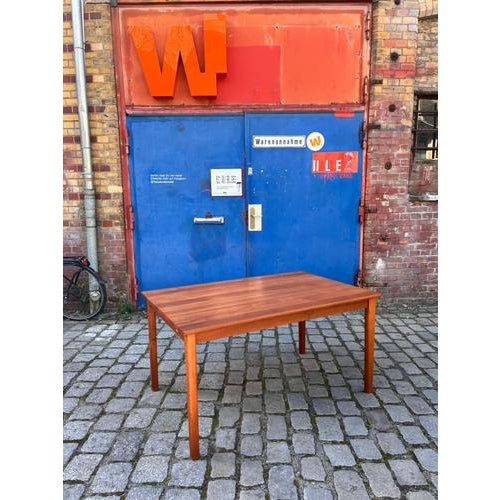 Teak Dining Table with Suspended Top For Sale - Image 11 of 11