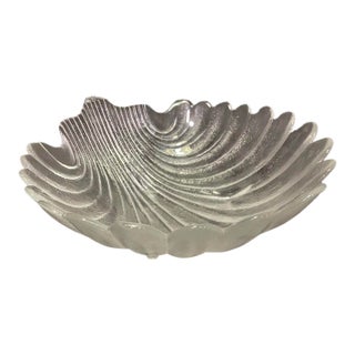 1970s Claus Josef Riedel Austrian Crystal Large Scallop Shell Centerpiece Bowl For Sale