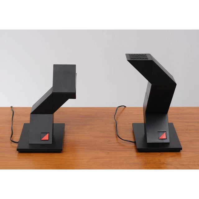 Zig-Zag Table Lamps by Shui L. D. Chan, Hong-Kong, 1984, Set of 2 For Sale - Image 10 of 11