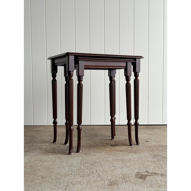 Pair of Vintage Mahogany Nesting Tables For Sale - Image 16 of 17