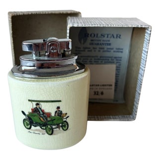 Vintage Table Lighter with Veteran Car Motif from Rolstar For Sale