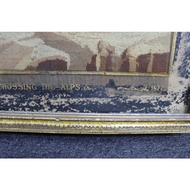 Victorian Needlepoint Tapestry of Napoleon Bonaparte Crossing the Alps For Sale In Philadelphia - Image 6 of 18