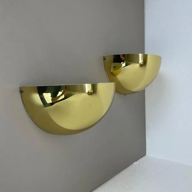 Metal Brass Wall Light Sconces in the manner of Stilnovo and Sciolari for Bankamp Leuchten, Germany, 1980s For Sale - Image 7 of 18