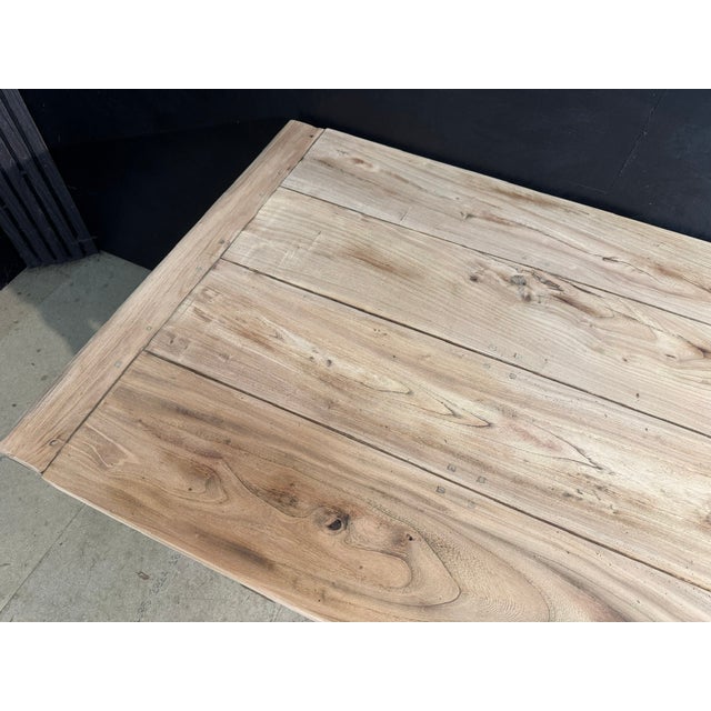Vintage Bleached Oak Farmhouse Dining Table, 1925 For Sale - Image 11 of 15