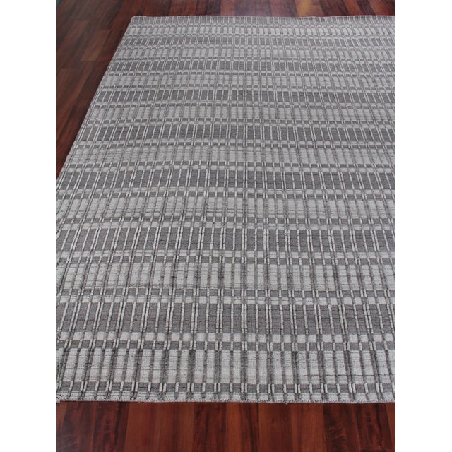Exquisite Rugs Caudry Hand Loom Wool Dark Gray - 10'x14' For Sale - Image 4 of 8