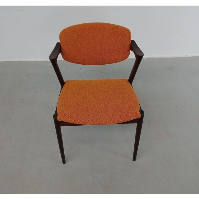 Gold Rosewood Dining Chairs by Kai Kristiansen for Andersen Møbelfabrik, Customizable Reupholstery, 1960s, Set of 8 For Sale - Image 8 of 17