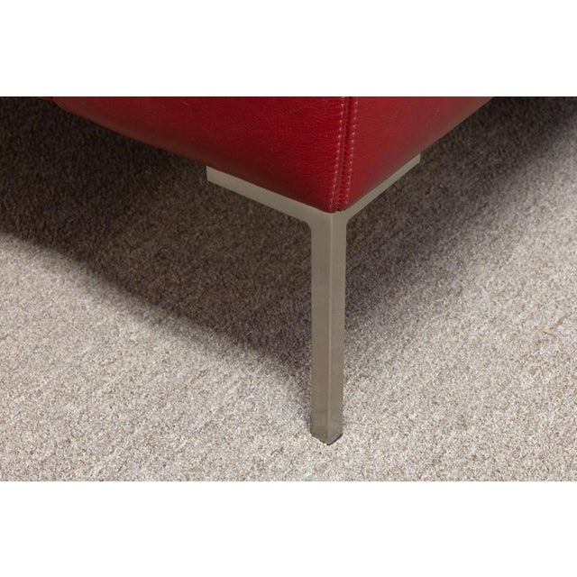 American Leather Contemporary Post Modern American Leather Red Tuscany Chair For Sale - Image 4 of 7
