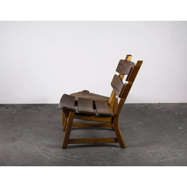 Set of Brutalist Chair and Stool in Oak by Dittmann & Co., 1960s For Sale - Image 17 of 18