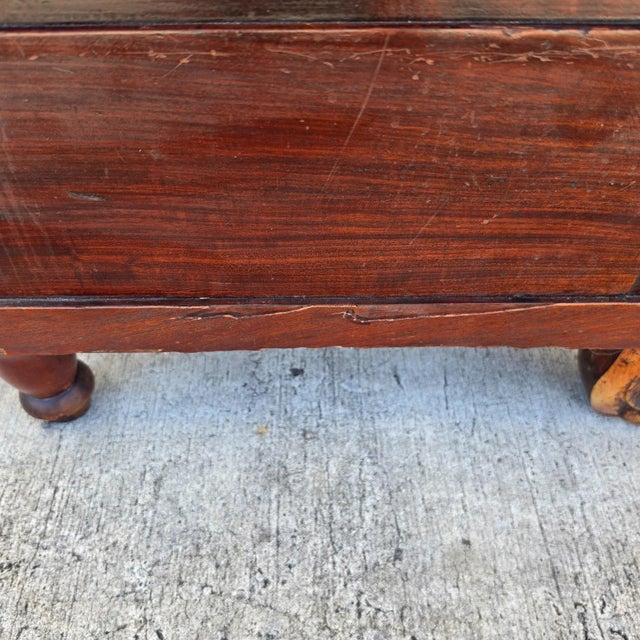 19th Century American Empire Mahogany & Marble Cabinet Side Petticoat Table For Sale - Image 13 of 18
