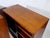 Pair of Vintage Original Mid-Century Modern Walnut Finish All Wood Display Cabinets With Adjustable Shelves and Sliding Wire Glass Doors For Sale - Image 16 of 18
