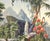 Panoramic Hand‑Painted Wall Panel, Tropical Mountain Landscape Mural For Sale