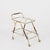 Spectacular and unique Italian bar trolley in solid brass, walnut wood and crystal glass. This stylish mid-century serving...