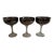 Vintage Smoke Gray Silver Ombre Champagne Coupe Glasses, Set of 3 | Hollywood Regency Barware For Sale