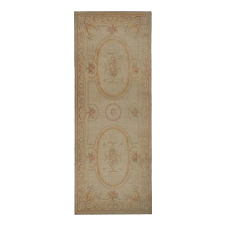 Early 19th Century Antique Oversized Aubusson Flatweave Runner in Taupe For Sale