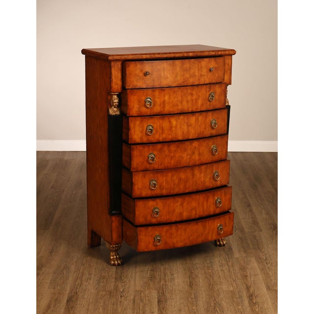 Neoclassical Lineage Home Furnishings Empire Style Tall Chest Of Drawers For Sale - Image 3 of 18