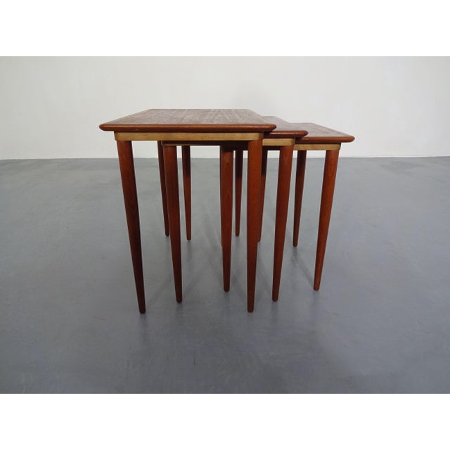 Danish Teak Nesting Tables, 1960s, Set of 3 For Sale - Image 4 of 14
