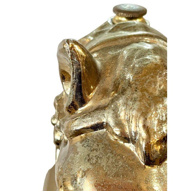 Vintage Mid Century Brass Finish Race Horse Head on Stand For Sale - Image 10 of 12