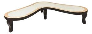 Mid 20th Century Organic Modern Sculptural Coffee Table Curved Wood Mother of Pearl Design