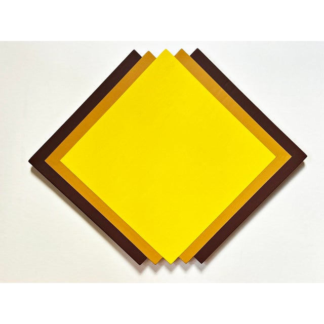 Yellow Rolf Hans, Monochrome Color-Field Painting from the 1970s by Rolf Hans, Acrylic on Wood, Signed, Dated, *The Big Laugher*, 1970, Acrylic For Sale - Image 8 of 8