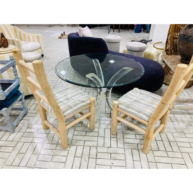 Modern Midcentury Pickled Pine Chunky Dining Chairs, Set of Four For Sale - Image 3 of 8