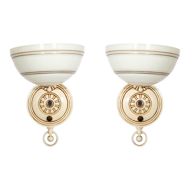 1930s Art Deco Sconces by Markel - a Pair For Sale