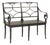 Ranier Circle Arch Iron Bench, Antique Black For Sale