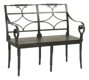 Ranier Circle Arch Iron Bench, Antique Black