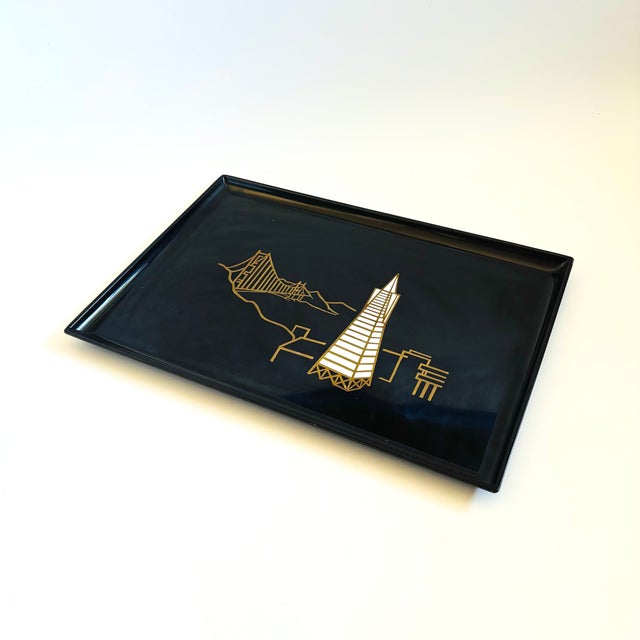 Mid-Century Modern Large Vintage Transamerica Tray by Couroc of Monterey, Ca For Sale - Image 3 of 10