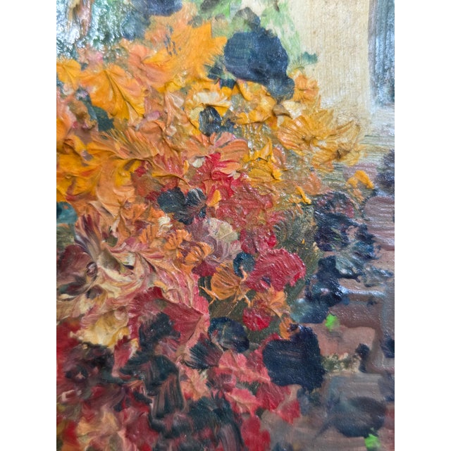 Wood Late 20th Century Italian Mario Maresca Serra (b.1912-1991) Impasto Oil Painting on Board For Sale - Image 7 of 10