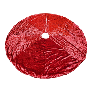 Red Christmas Tree Skirt by Ferris Silk for Neiman Marcus's 1980's "Round Luxuries" Collection