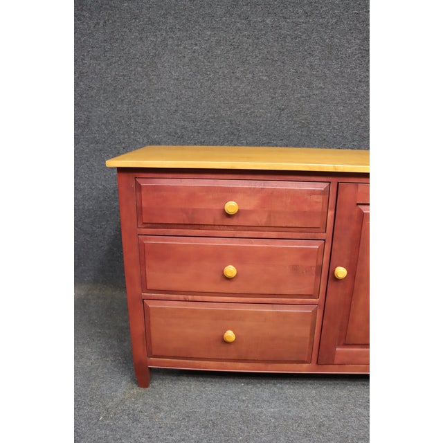 Ethan Allen Ethan Allen “Country Colors” Painted Dresser With Maple Top For Sale - Image 4 of 14