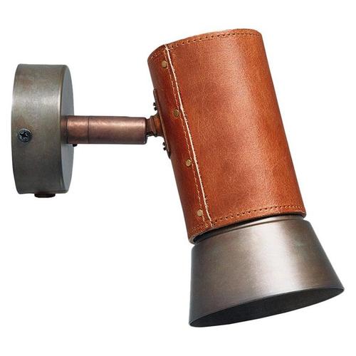 Metal Leather and Iron Kusk Wall Lamp by Sabina Grubbeson for Konsthantverk For Sale - Image 7 of 7