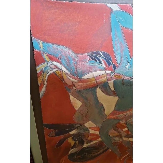 Yamin Young, Serigraph Signed, Numbered and Titled "Flame" 151/175 Framed 1980s For Sale In Los Angeles - Image 6 of 13