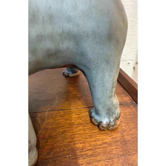 1980s Whimsical Hand Thrown Glazed Pottery Elephant For Sale - Image 17 of 18